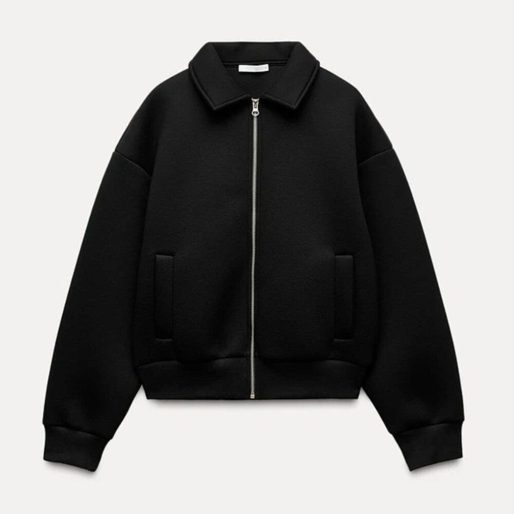 🌷🍂✨ Zara Scuba Bomber Jacket – Black (NEW WITH TAG)‎ 🌷🍂✨